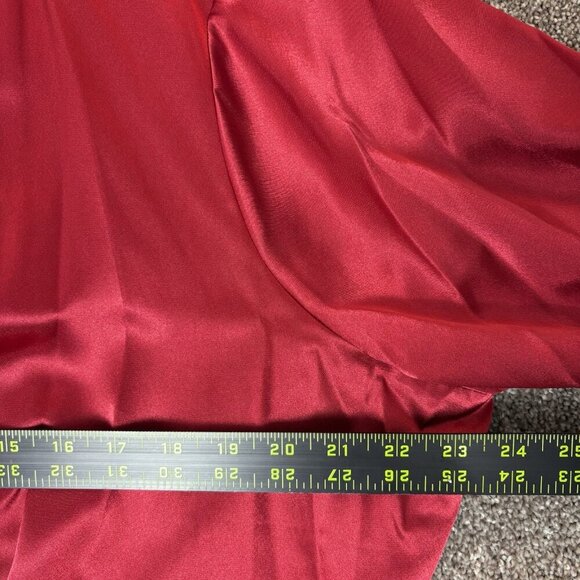 Calvin Klein Women's Satin Blouse Plus Size 2X Red Wrap Front V-Neck NWT $89 - Picture 7 of 15